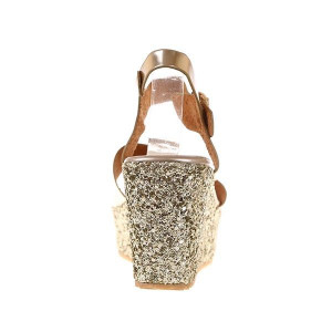 Sandale cu platforma Glitter gold