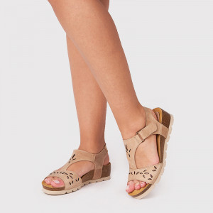 Sandale Dama, COMFO, Beige