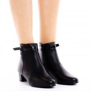 Botine dama cu toc mic Amelia negru