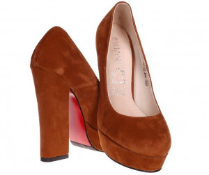 Pantofi camel cu toc gros Odetta