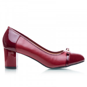 Pantofi dama office cu toc mic Daria bordo