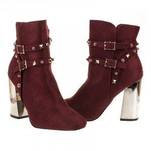 Botine chic la moda din velur Alma vi