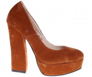 Pantofi camel cu toc gros Odetta