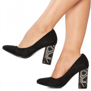 Pantofi cu toc inalt din velur Grazia