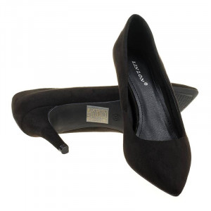 Pantofi stiletto din velur cu toc mediu Tina