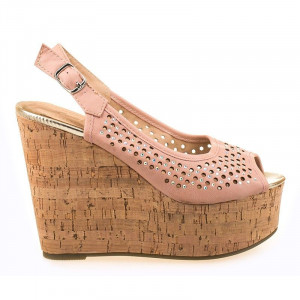 Sandale cu platforma Mia roz