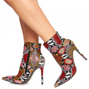 Botine cu toc inalt Josefa roz