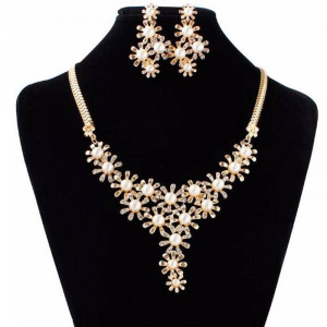 Colier bijuterie eleganta Reina Micaela in set de colier si cercei