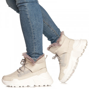 Ghete sport imblanite Paris bej