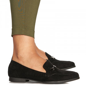 Mocasini Alexandra Negru Velur