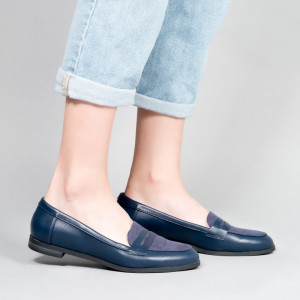 Mocasini KLARA bleumarin