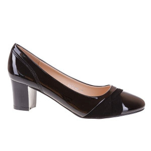 Pantofi office din velur cu lac Adelaide