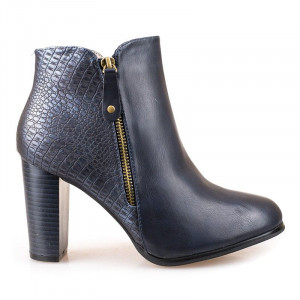 Botine cu toc office Andrada Blue