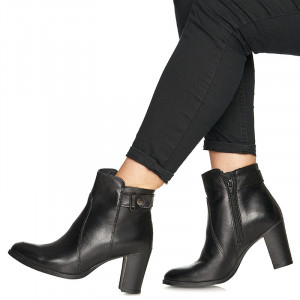 Botine dama din piele naturala Amira negru