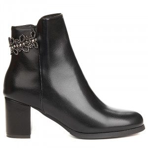 Botine office cu toc gros Fatima negru