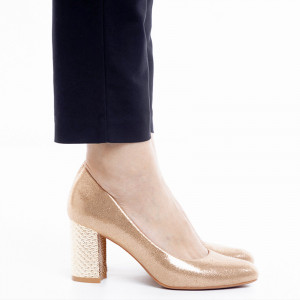 Pantofi dama cu toc mediu din material deosebit Catarina