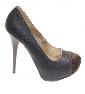 Pantofi de dama gold Glitter