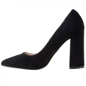 Pantofi office cu toc gros din velur Salma blk