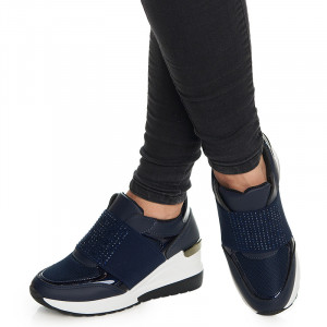 Pantofi sport cu talpa inalta Camilia albastru