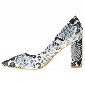 Pantofi stiletto snake cu toc gros Martina