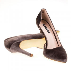 Pantofi stiletto velur Mia