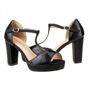 Sandale cu toc gros Amalia blk