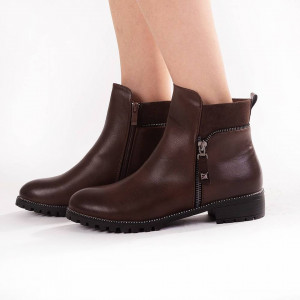 Botine cu toc mic trendy Gloria brn