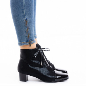 Botine dama cu toc mic Antonia negru