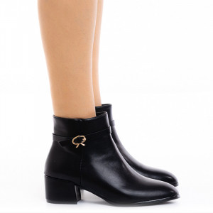 Botine dama cu toc mic Corina negru