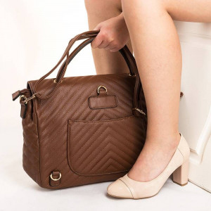 Geanta office chic Carolina maro
