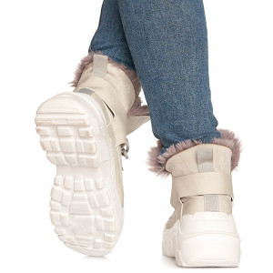 Ghete sport imblanite Paris bej