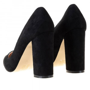 Pantofi office cu toc gros din velur Salma blk