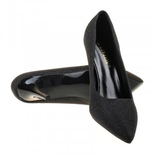 Pantofi stiletto eleganti cu toc mediu Marta blk