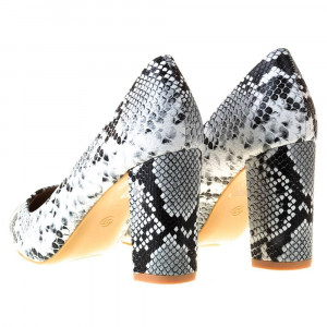 Pantofi stiletto snake cu toc gros Martina
