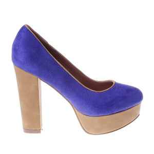 Pantofi West blue/beige