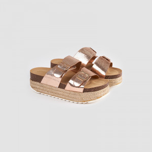 Papuci dama cu talpa sport FLORA bronz