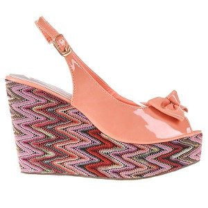Sandale platforma Flower orange