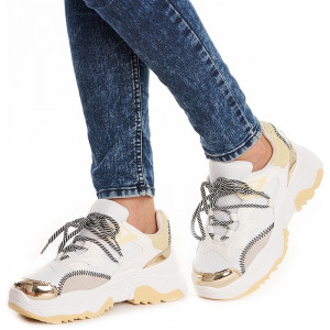Sneakers dama trendy Sofia alb