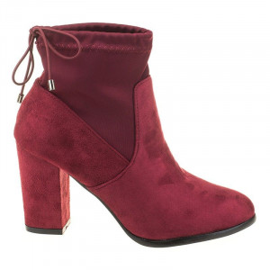 Botine chic din velur Anne red
