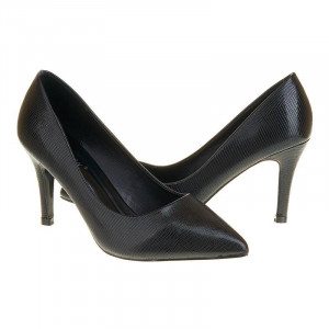 Panofi stiletto cu toc mediu Amira negru