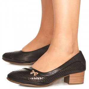 Pantofi cu toc mic Maria negru