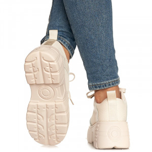 Pantofi sport cu talpa inalta Gloria bej