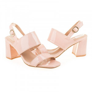Sandale cu toc chic Maria roz