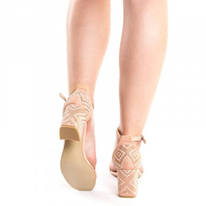Sandale cu toc gros chic Martina pink