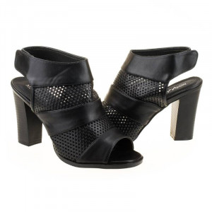 Sandale cu toc la moda Teresa blk