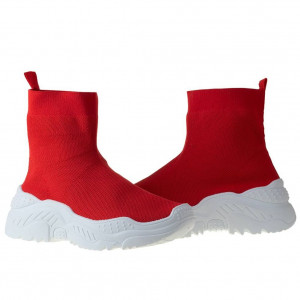 Sneaker trendy din textil elastic Andra red
