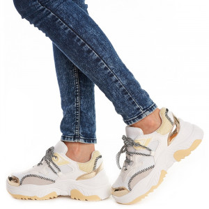 Sneakers dama trendy Sofia alb