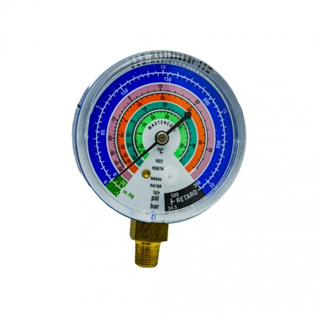 Manomentru simplu presiune joasa, R404a, R410a, R507A, R22, 63mm, Mastercool