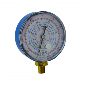 Manometru Freon R410a, R134a, R404a, 70mm, 1/8', albastru