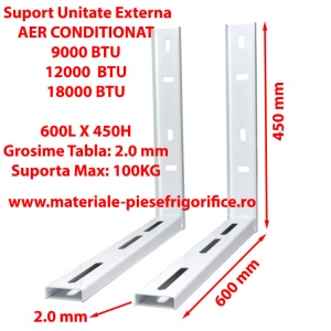 Set Console Metalice Fixe, Suporti Aer Conditionat, 600L x 450H , 9000, 12000, 18000, 24000 BTU